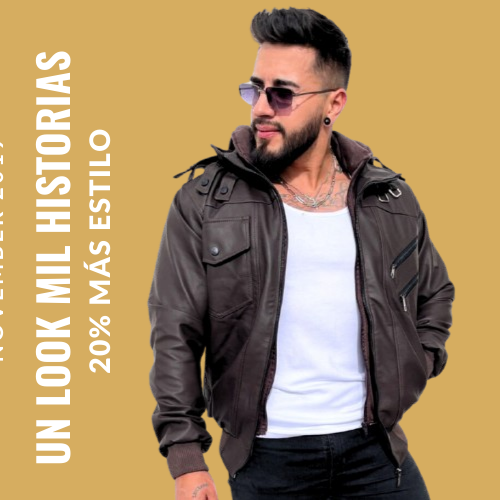 CHAQUETA RUST CAPOTA-CUEROTEX PREMIUM