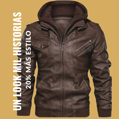 CHAQUETA RUST CAPOTA-CUEROTEX PREMIUM
