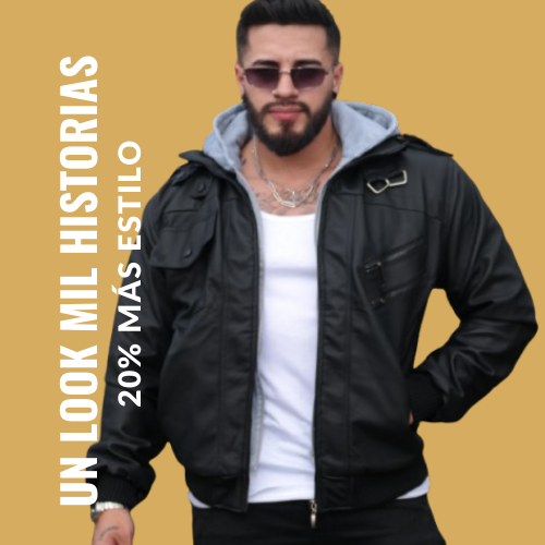 CHAQUETA RUST CAPOTA-CUEROTEX PREMIUM