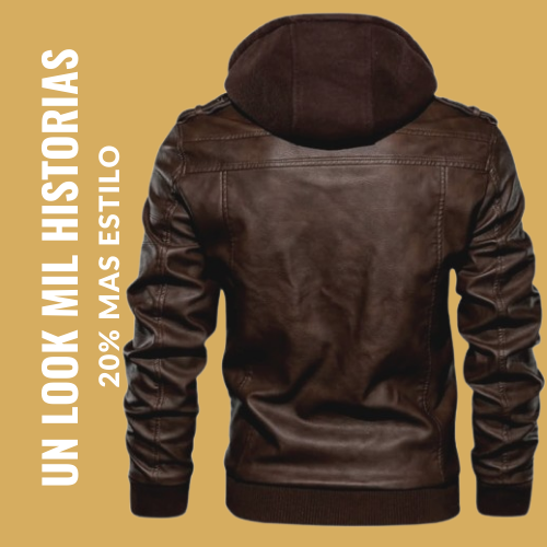CHAQUETA RUST CAPOTA-CUEROTEX PREMIUM