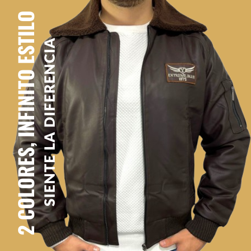 CHAQUETA LOGAN CUELLO-CUEROTEX PREMIUM